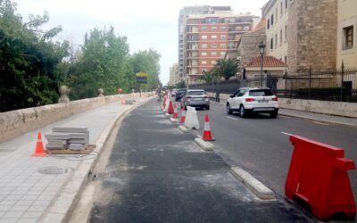 Las obras del nuevo carril bici en el paseo de Ciudadela de València completan el anillo ciclista